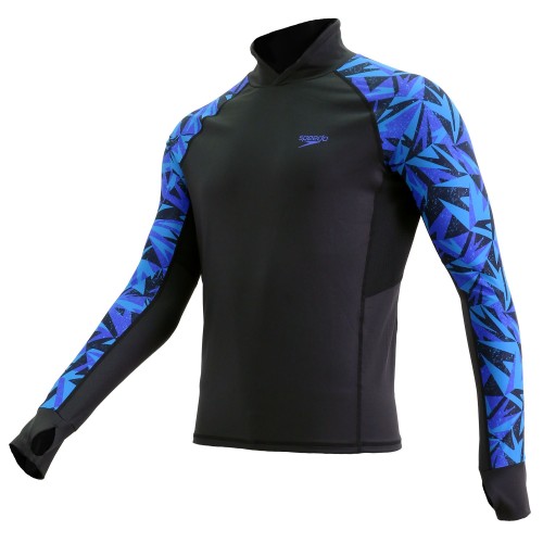 Maglia Uomo Speedo Protect+ Functional Water Activity Black-Blue Flame Tg. S - M - L - XL - XXL